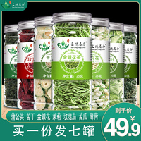 蒲公英、苦丁茶、金银花、茉莉花、玫瑰茄、苦瓜、薄荷花茶组合叶