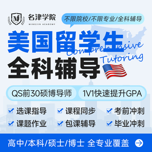 留学生美国线上一对一辅导授课学业本科硕士课程讲解金融商科理工