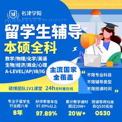 留学生辅导英国美国本科硕士1V1