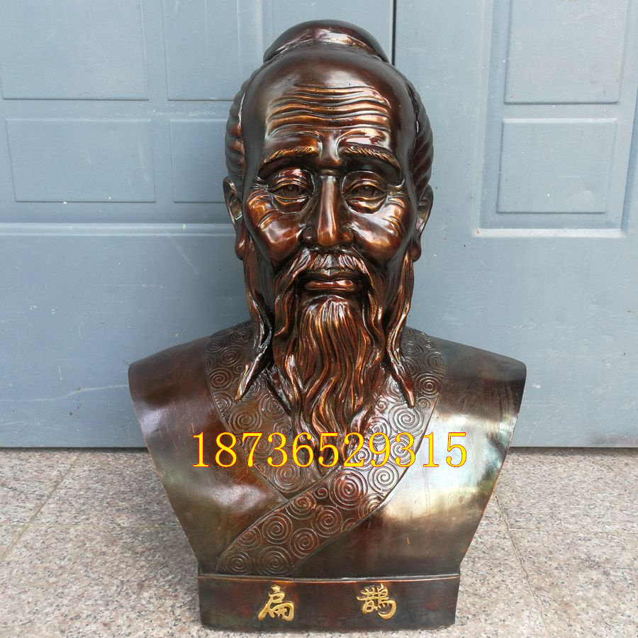 大号纯铜药王铜神医孙思邈扁鹊半身像风水铜器定做人物像家居摆件