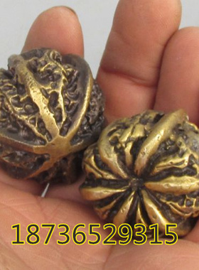 文玩纯铜送长辈养生手把件工艺品