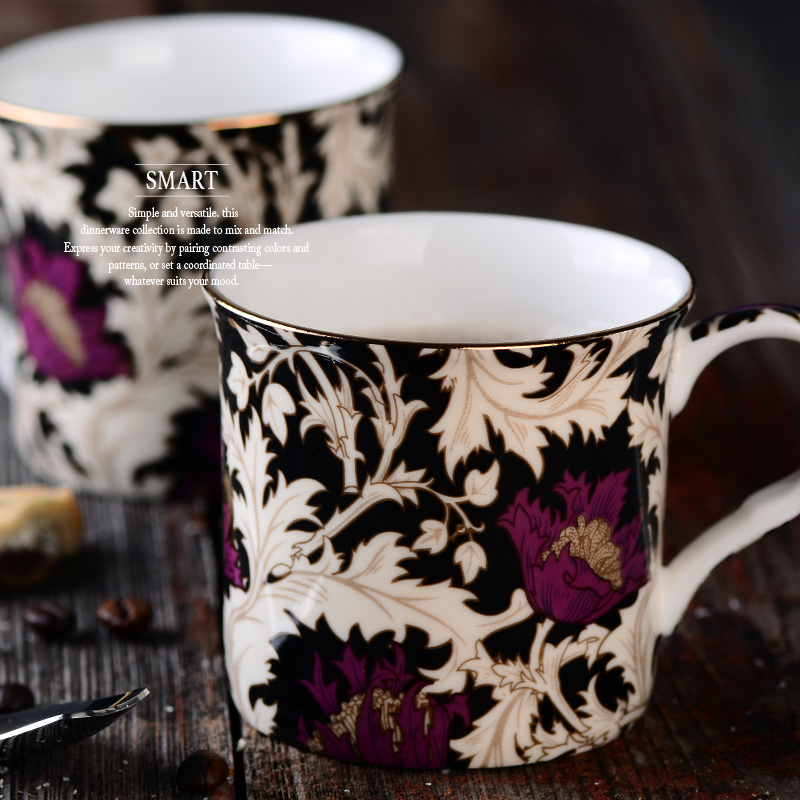 英国手工描金骨瓷咖啡杯