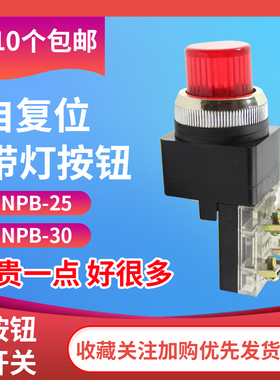 天得TEND按钮开关点动带指示灯电源启动NPB25 TIBN30自动复位按键