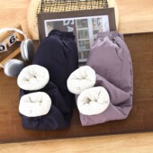 子中大童松紧腰运动裤 儿童夹棉防风长裤 男女童加厚保暖裤