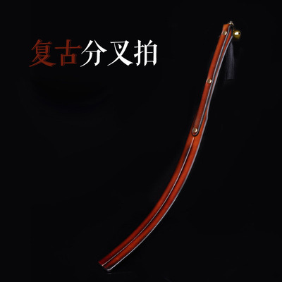 复古流苏真皮拍子小圈马鞭