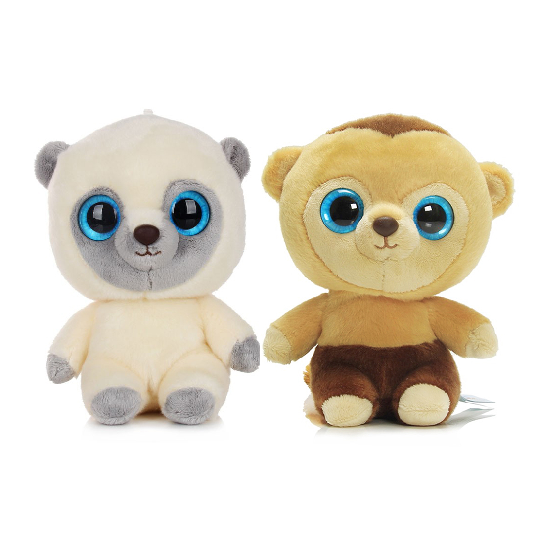 大眼猴子公仔可爱婴猴毛绒玩具僧帽猴玩偶狐猴摆件女生儿童礼物