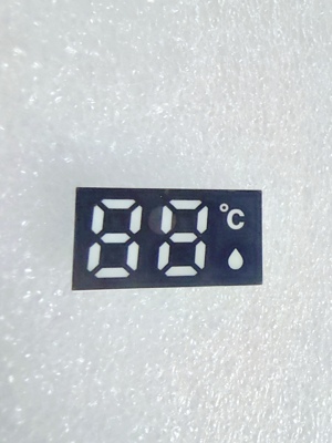 2位数码管套件壳子8温度显示带水滴符号24mmx13mm水滴罩壳