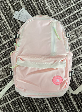 Converse匡威粉白色休闲运动双肩背包运动包10017270-A08