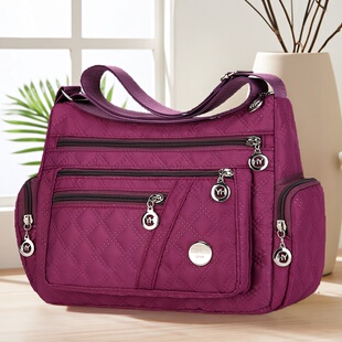 新款防水牛津布女包多隔层单肩斜挎包时尚百搭旅游包中老年妈妈包
