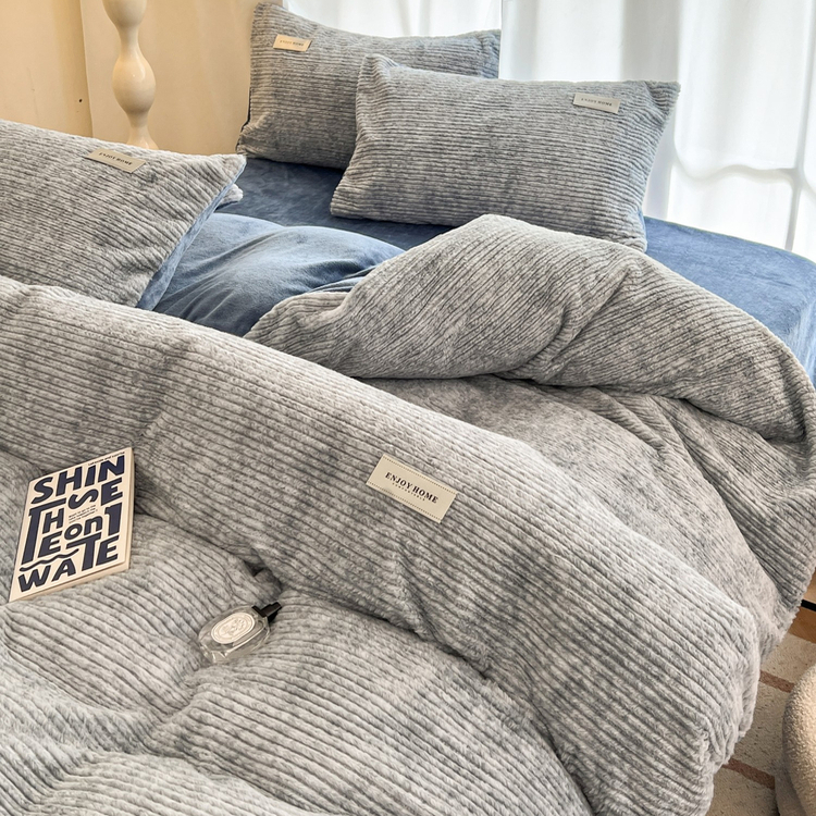 柔软四件套牛奶绒加厚保暖