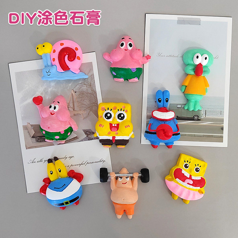 石膏娃娃涂色白胚小diy儿童手工图片