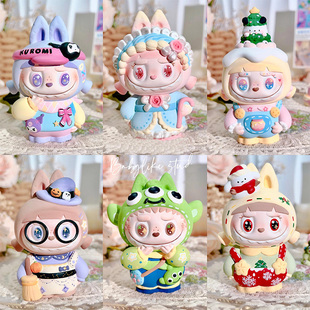 拉布布石膏娃娃涂色白胚 小号立体彩绘网红爆款香薰diy上色labubu