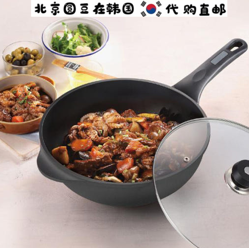 韩国直邮代购家用商用PN汤锅煎锅炖煮焖饭不粘锅炒锅大尺寸32cm