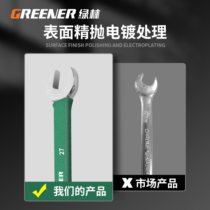 绿林扳手工具套装两用10号扳手开口梅花死扳手全套工具呆扳手大全