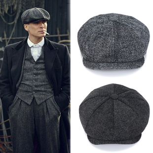 剃刀党帽子浴血黑帮秋冬贝雷帽男八角帽潮画家帽报童帽男生蓓蕾帽