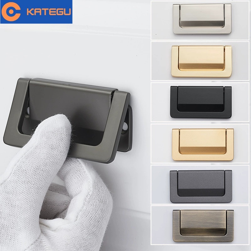 免打孔平板拉扣衣柜隐藏平拉手柜门暗拉手平装隐形榻榻米抽屉把手