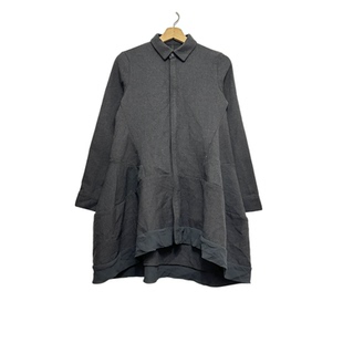 时尚 衬衫 复古个性 长袖 裙 剪裁拼接随性阔摆厚款 圣迪折扣女装