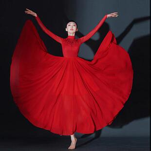 古典舞蹈服女大摆渡连衣裙万疆演出服新疆现代舞飘逸灯火里 中国