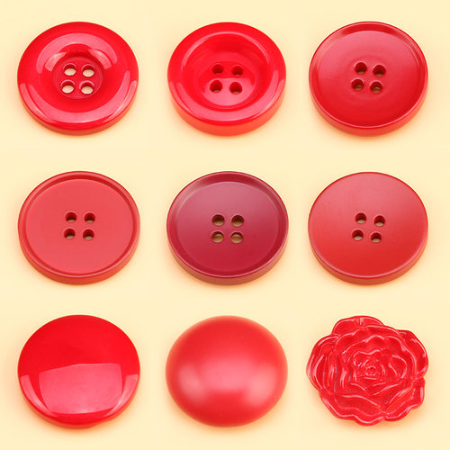 西装大衣扣子高端圆形红色纽扣