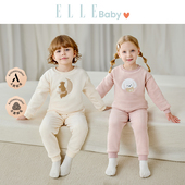 ELLE 保暖男童女童法兰绒家居服套装 baby宝宝睡衣2025新款 秋冬季