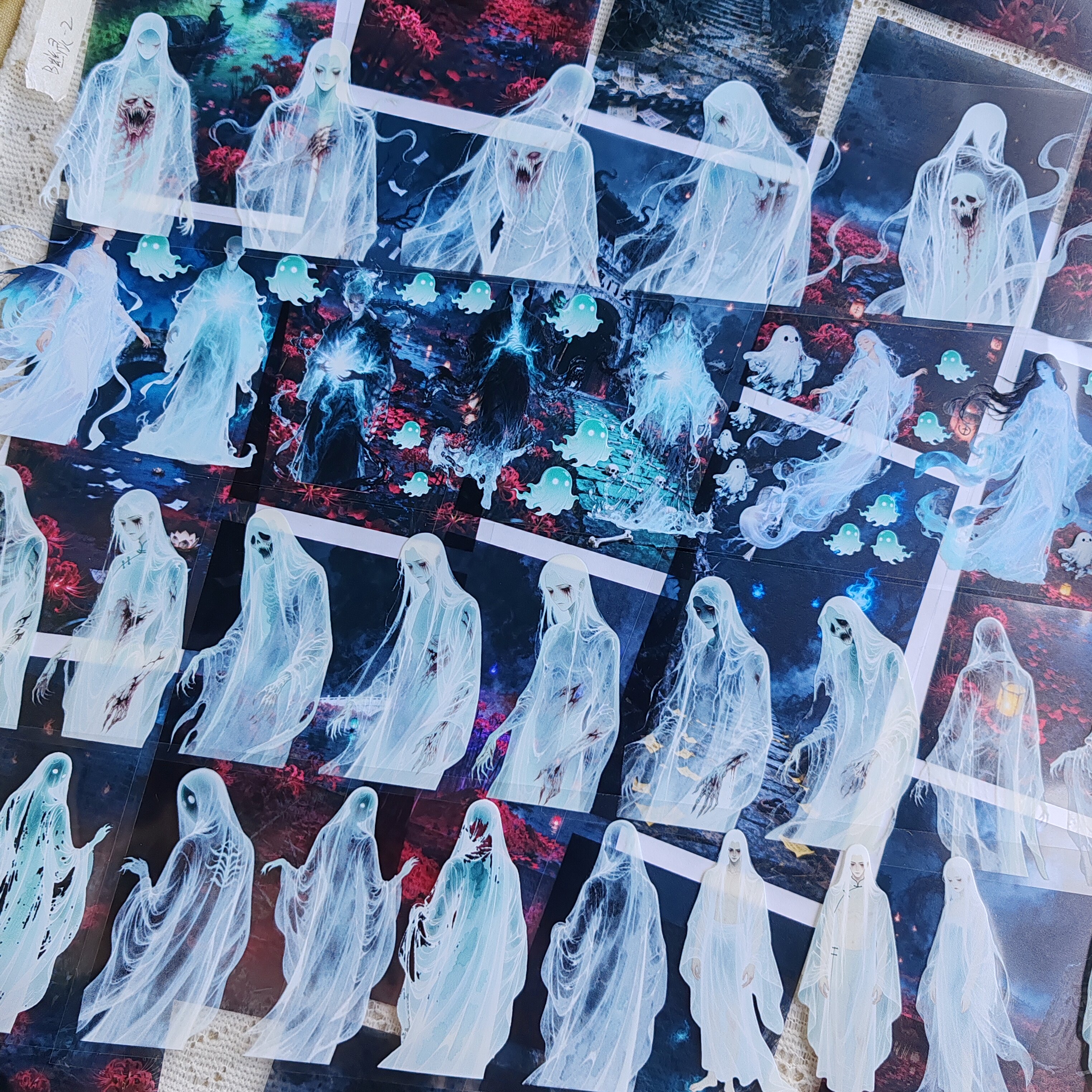 中式暗黑彼岸黄泉阿飘手帐胶带