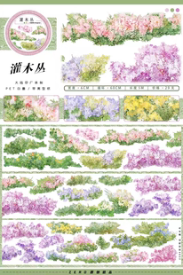 分装灌木丛pet手帐胶带古风造景拼贴装饰草丛造景装饰胶带贴画