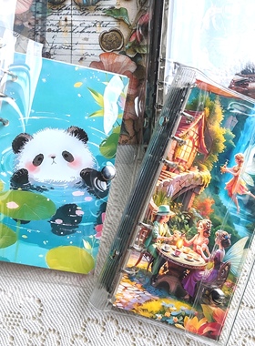 ins风透明软皮活页高颜值本子可定制封面A5/A6/A6half空白手帐本