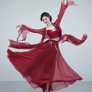 古典舞演出服仙气飘逸纱衣长款中国风汉唐服装舞台表演剧目服