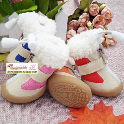 泰迪不掉防滑冬款加绒鞋狗狗