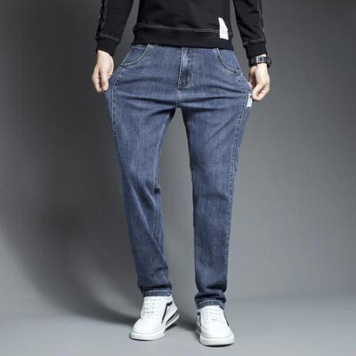 牛仔裤男2025新款冬季加绒加厚潮流直筒宽松男士休闲裤子秋冬