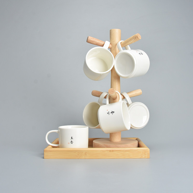 君器陶瓷茶杯水杯套装带把防烫白瓷咖啡杯小号马克杯水杯24节气杯