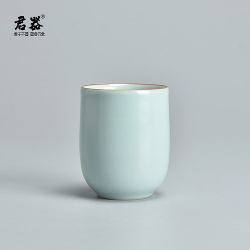 陶瓷汝窑开片单个茶杯
