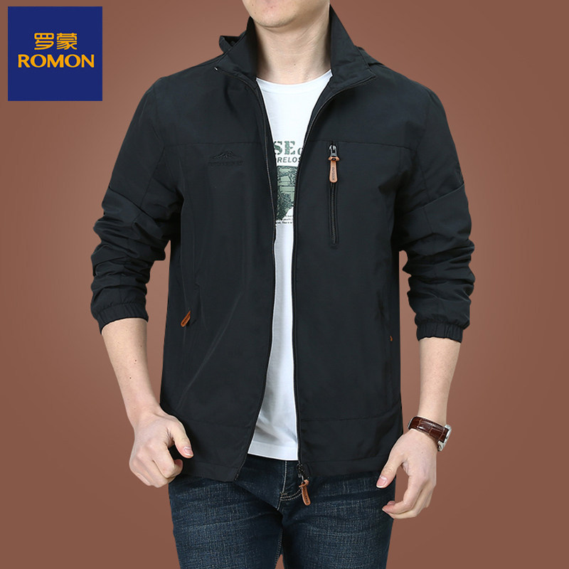 罗蒙品牌2025新款冲锋衣休闲冬装男士夹克中年秋冬季运动加厚外套