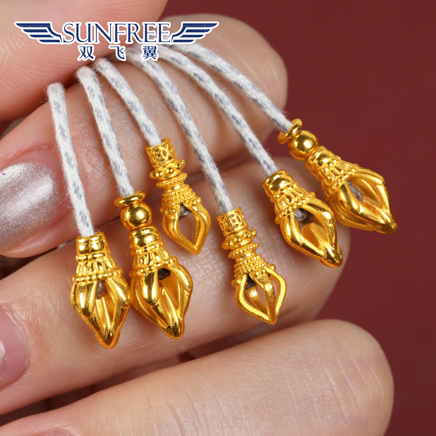 黄金金刚杵弟子珠足金999