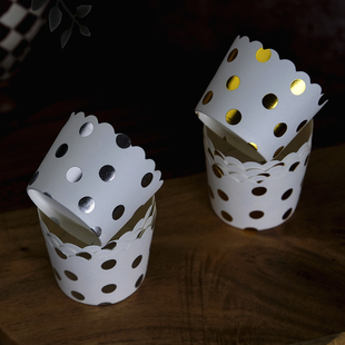 烫金烫银圆点波点蛋糕纸杯马芬杯烘焙耐高温纸杯蛋糕大小号50个份