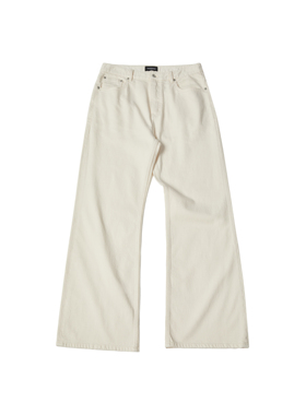 【徐正溪同款】重制2021M宽松微喇米白色原胚复古牛仔长裤