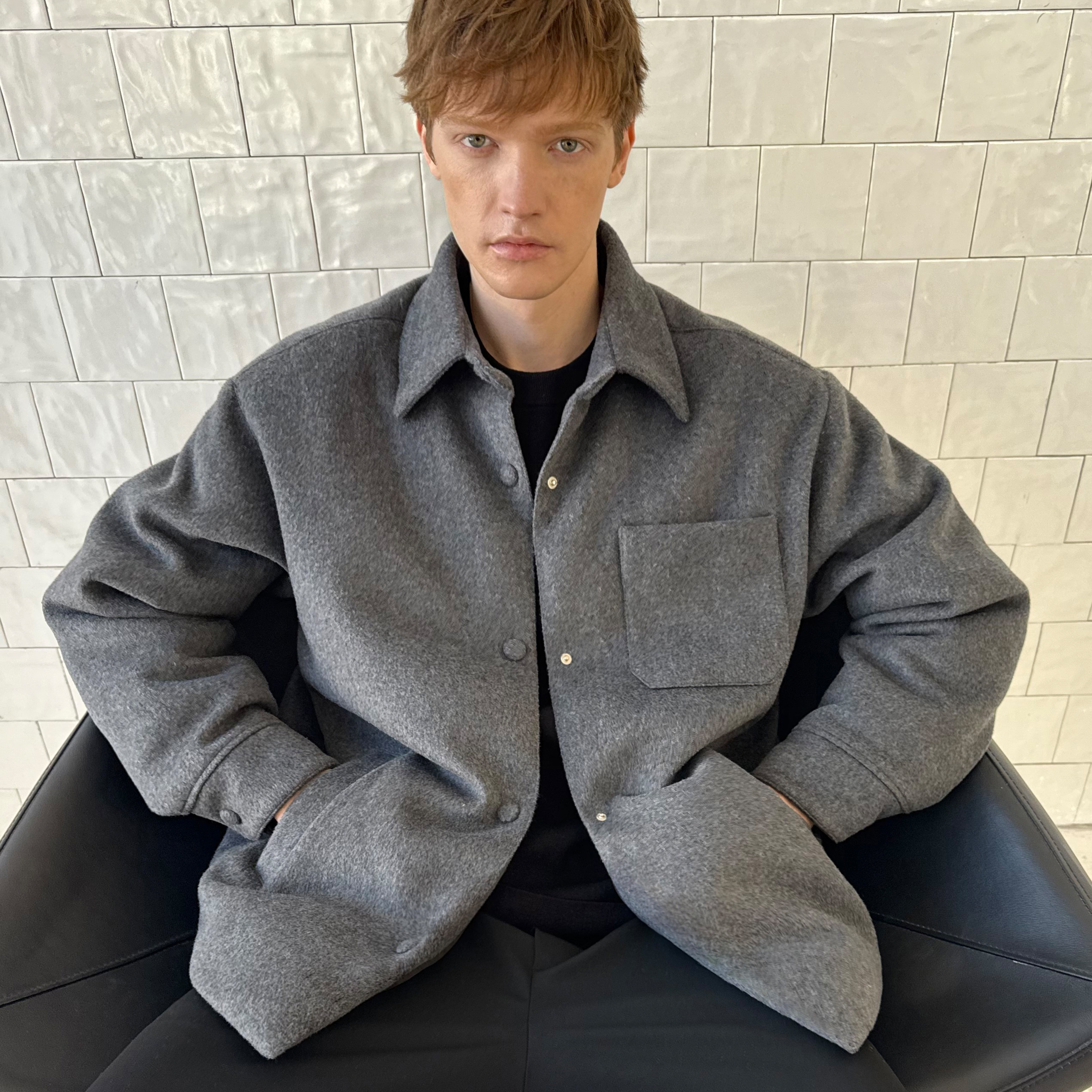 90白鸭绒羊毛呢衬衫版型羽绒服