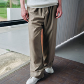 haonanhuang 羊毛铜氨丝内里直筒宽松阔腿基础休闲老钱风西裤