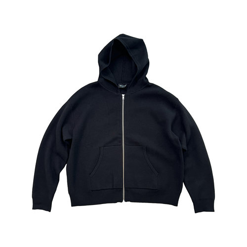 莫代尔纤维混纺拉链帽衫