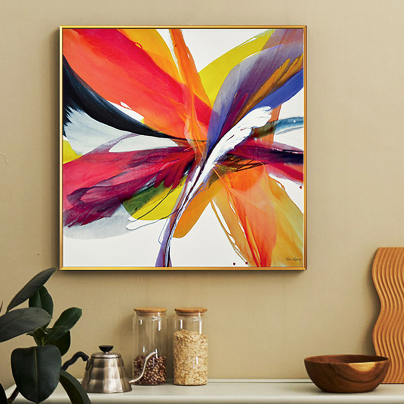 盈浩文创新款装饰画正方形壁画抽象画餐厅走廊客厅沙发背景墙挂画,家居饰品,现代装饰画,淘宝优惠券,粉丝福利购,淘宝优惠卷