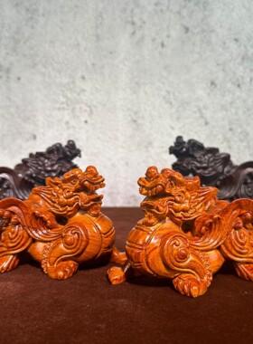 黑檀木雕貔貅摆件实木雕刻办公室桌面客厅装饰招财镇宅乔迁开业礼