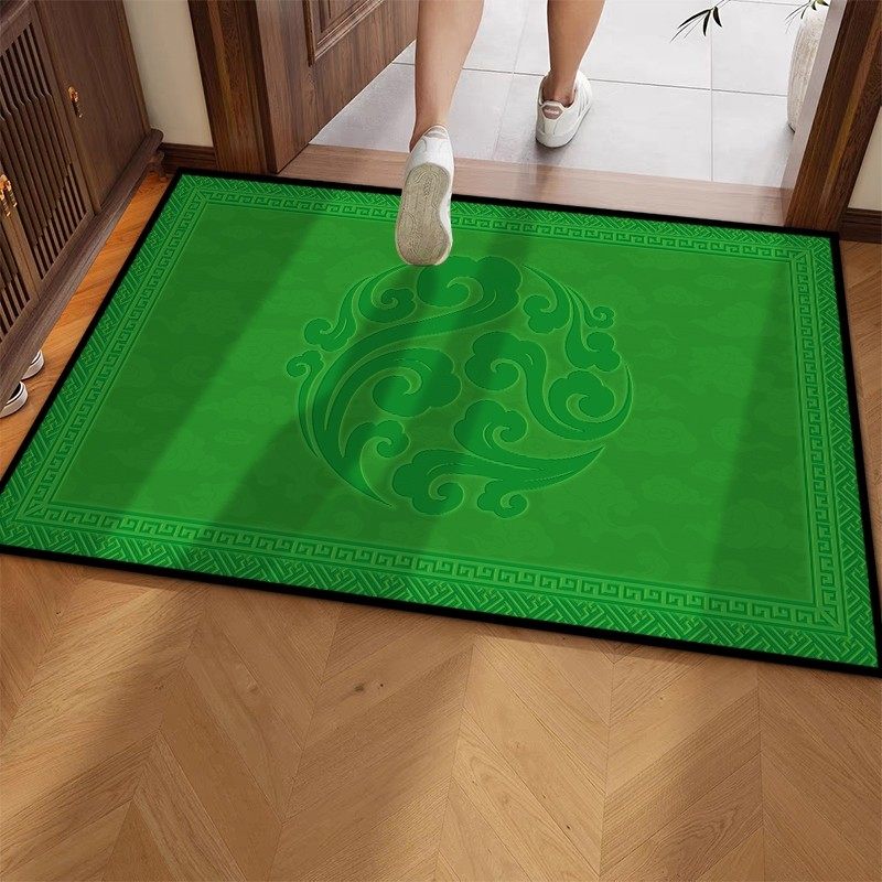 中式祥云入户地垫绿色防滑风水门垫书房卧室茶几家用玄关地毯定制,居家布艺,入户地垫,淘宝优惠券,粉丝福利购,淘宝优惠卷