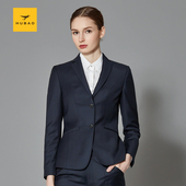 西服西裤 西服通勤职业女装 女士藏青套装 虎豹春季