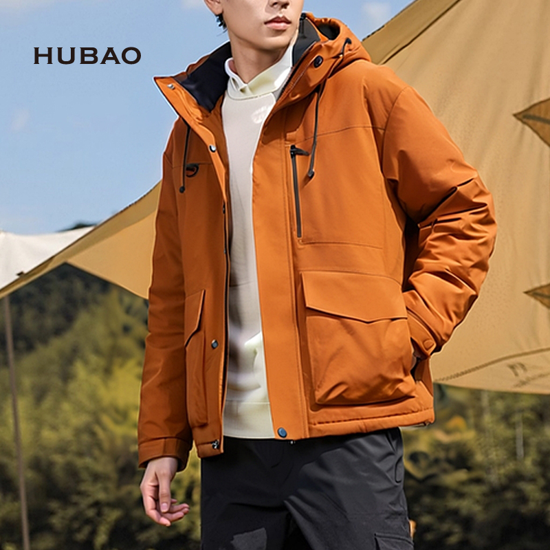 虎豹户外冲锋衣90白鸭绒羽绒外套男女同款