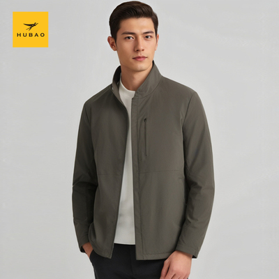 【白鹅绒】虎豹立领羽绒服男2024冬季新款商务休闲干部保暖外套