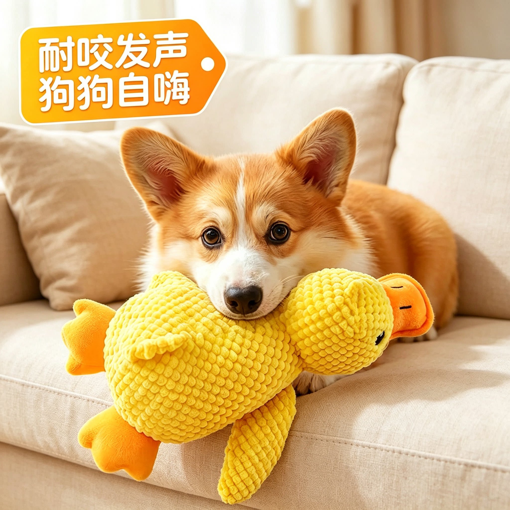 发声小黄鸭耐咬解闷狗玩具图片