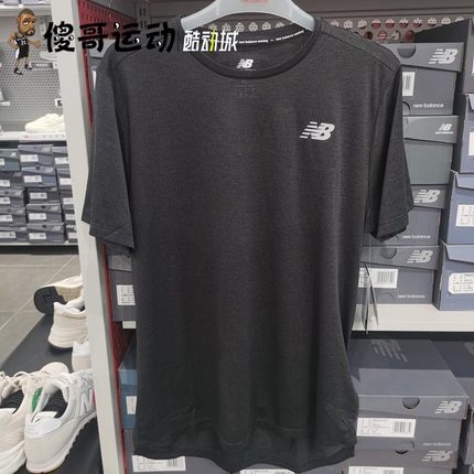 New Balance NB 男子健身跑步透气运动速干短袖T恤 AMT21262BK