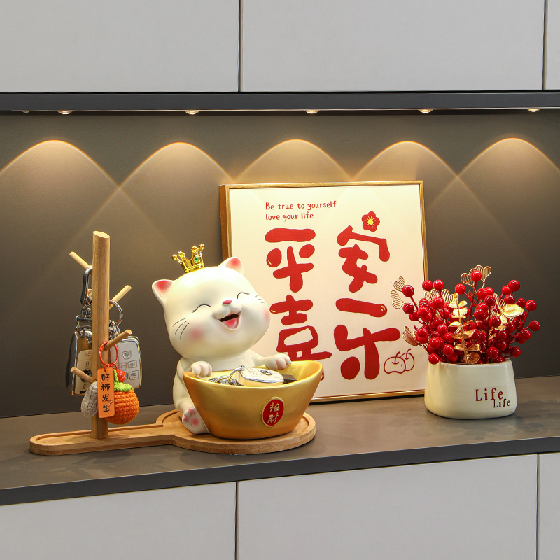 招财猫摆件玄关装饰摆件平安喜乐