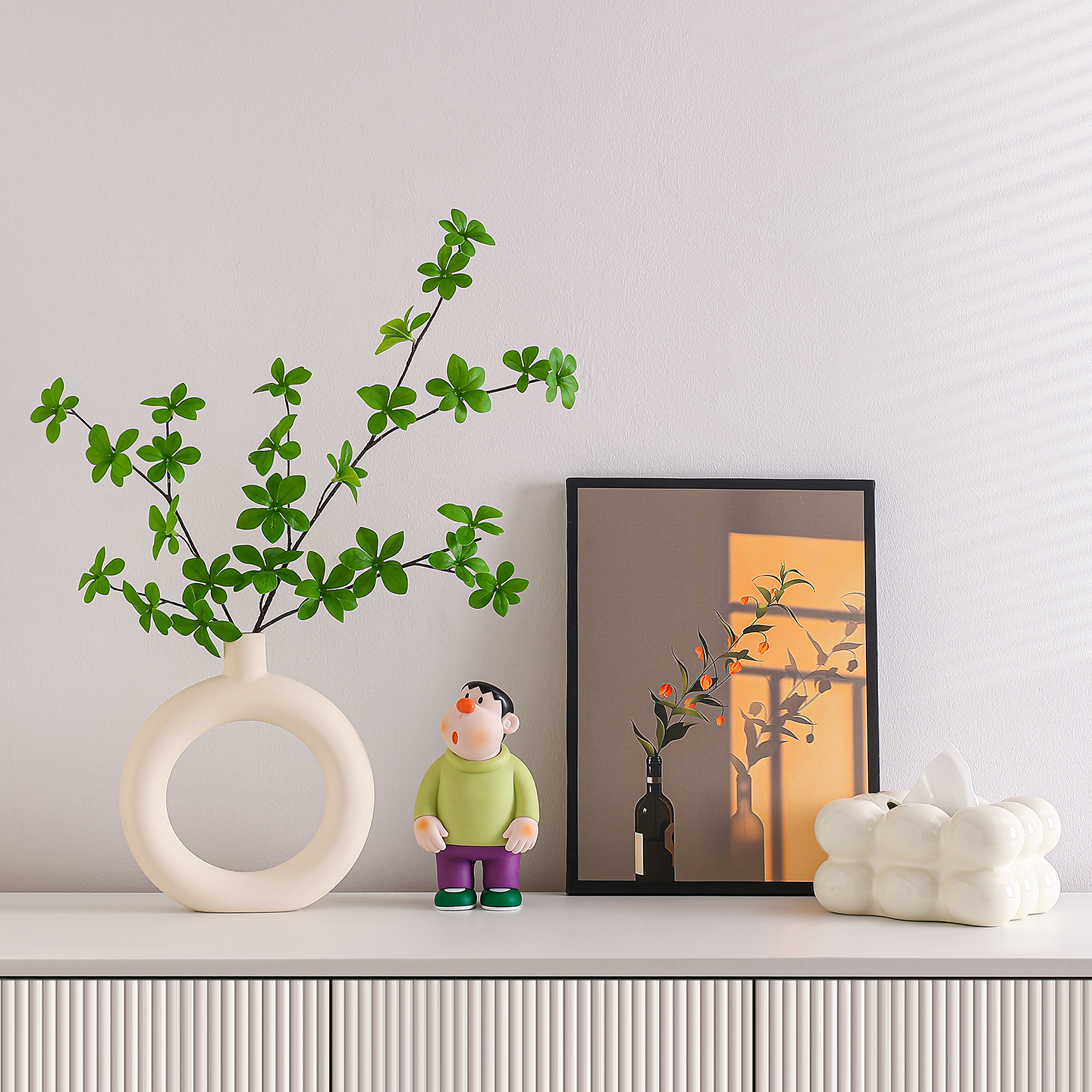 轻奢高档客厅玄关摆件入户餐边鞋柜电视机柜台桌面摆画装饰品礼物