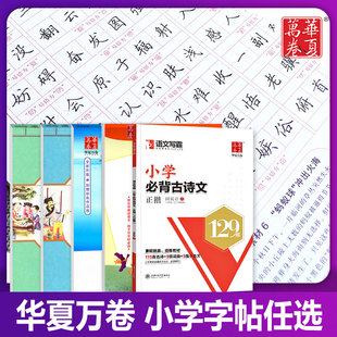 华夏万卷小学生古诗词字帖必背古诗文唐诗宋词三百首三字经弟子规田英章楷书字帖正楷笔画偏旁部首笔顺规范入门控笔字帖训练凹槽